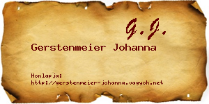 Gerstenmeier Johanna névjegykártya